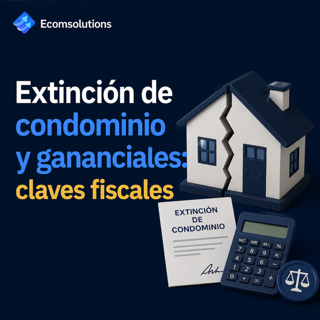 Extinción de condominio y gananciales: claves fiscales