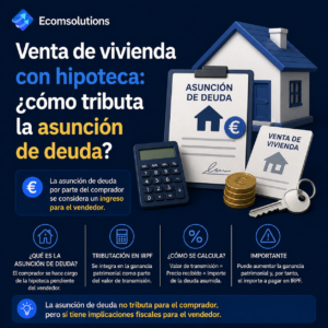 Venta de vivienda con hipoteca: cómo tributa la asunción de deuda