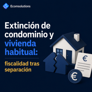 Extinción de condominio y vivienda habitual: fiscalidad tras separación